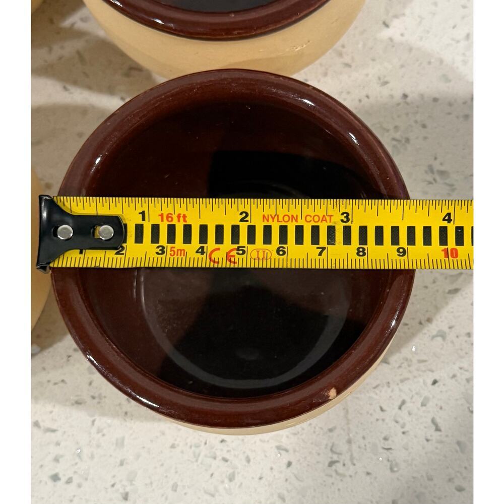 Vintage Set of 6 Watt Small Stoneware Bean Cup / Custard Bowl 75 USA - Picture 3 of 5